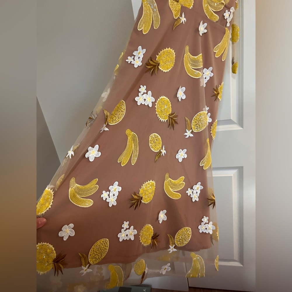 For Love And Lemons Yellow Floral Midi Dress - Picture 10 of 14